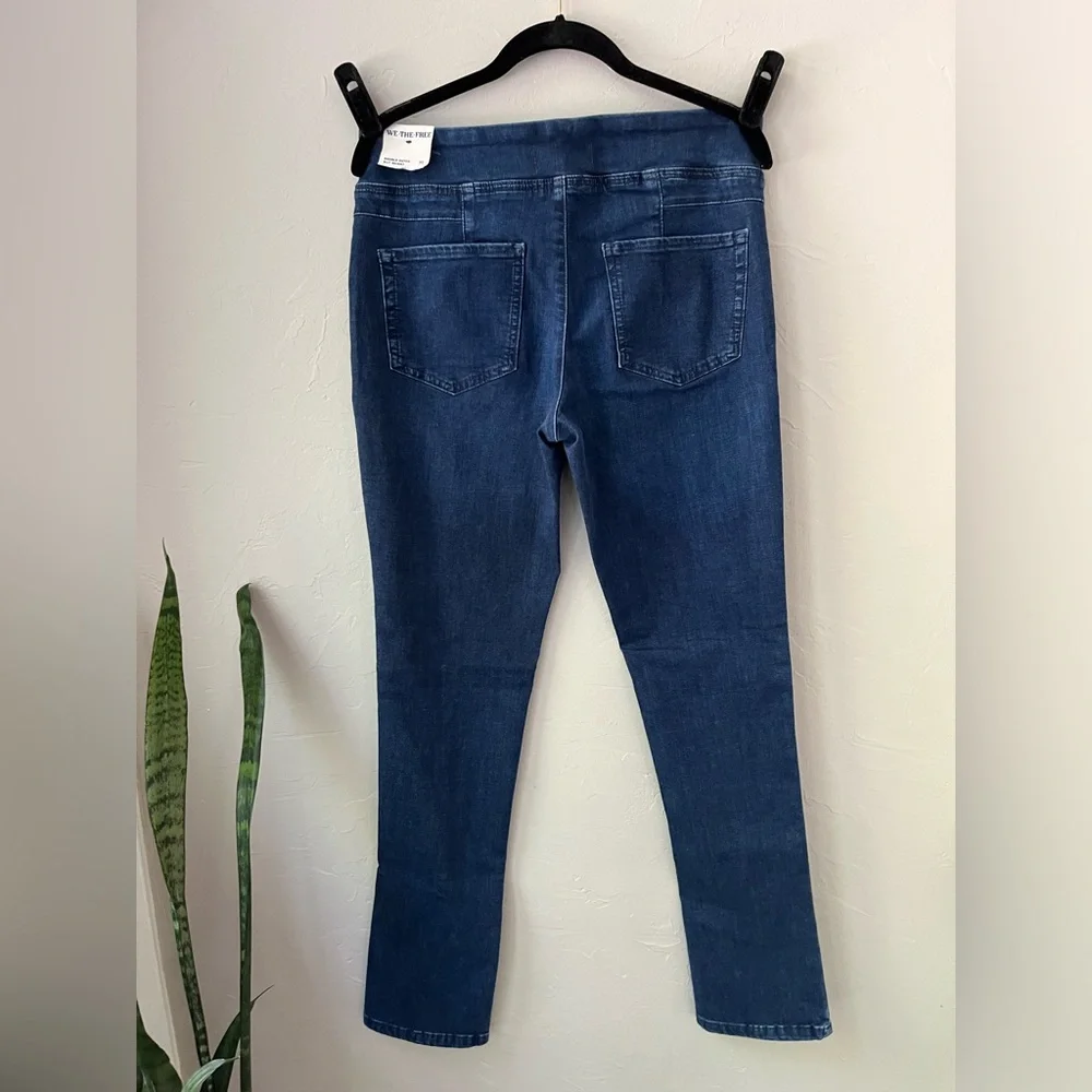 🦋FREE PEOPLE WE THE FREE DOUBLE DUTCH PULL ON SLIT SKINNY JEANS M - Picture 6 of 6